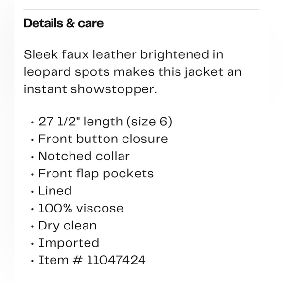 Cinq à Sept Cheyenne Leopard Print Faux Leather Jacket - Picture 4 of 11